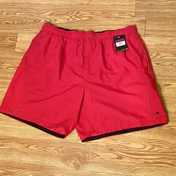 Nike Swim‎ Trunks Men's XXL Red New W Tags Back Spell Out Side Logo Lined K - Picture 1 of 12